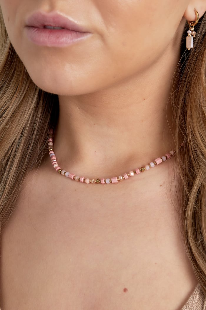 Kleurrijke festival ketting - blauw/Goud kleur Afbeelding4