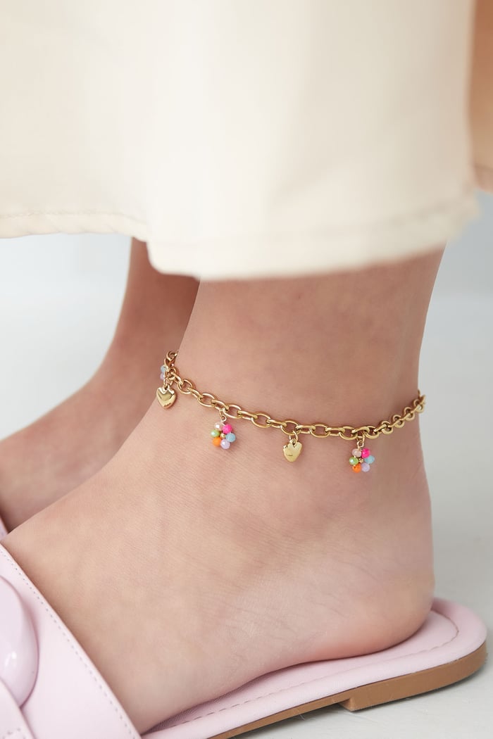 cavigliera con cuori e fiori Immagine2