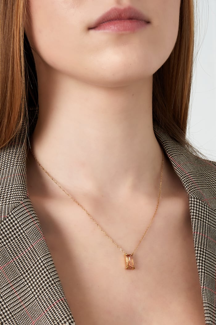 collana scintillante ed elegante - rosa e colore oro Immagine2