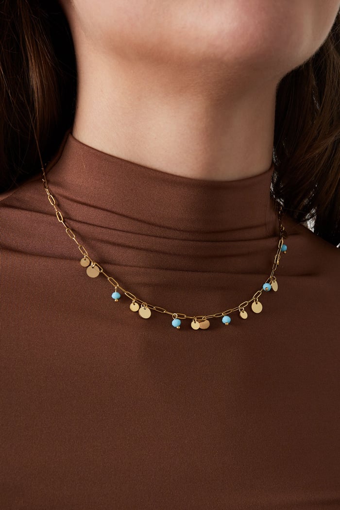 collier mix d'Couleur Or et de rouge Image2