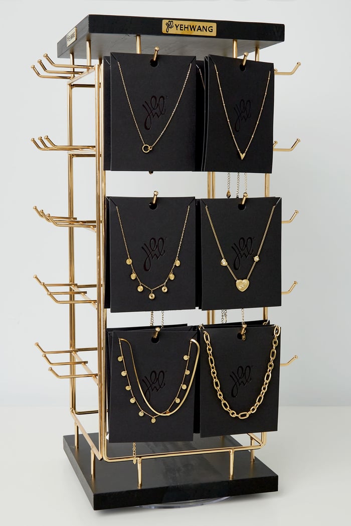 Refill package necklace display elegant - stainless steel