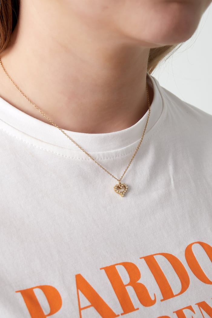 Collar de corazón con diamantes de imitación Imagen2