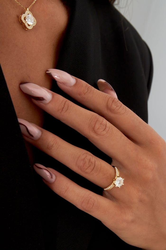 Ring stone with stones - Gold Color - 16 h5Picture5