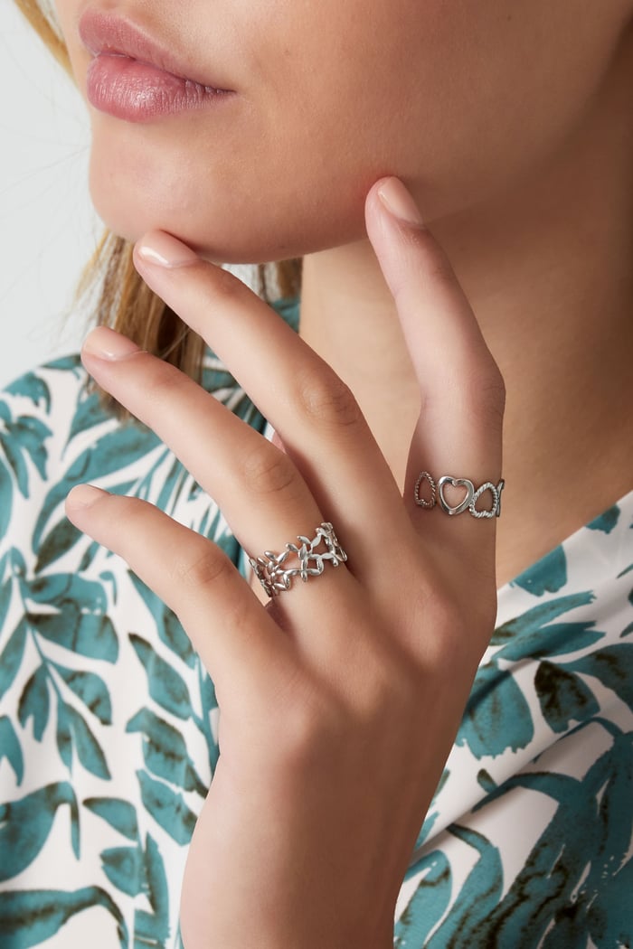 Ring cute flowers - Silver Color color Picture3