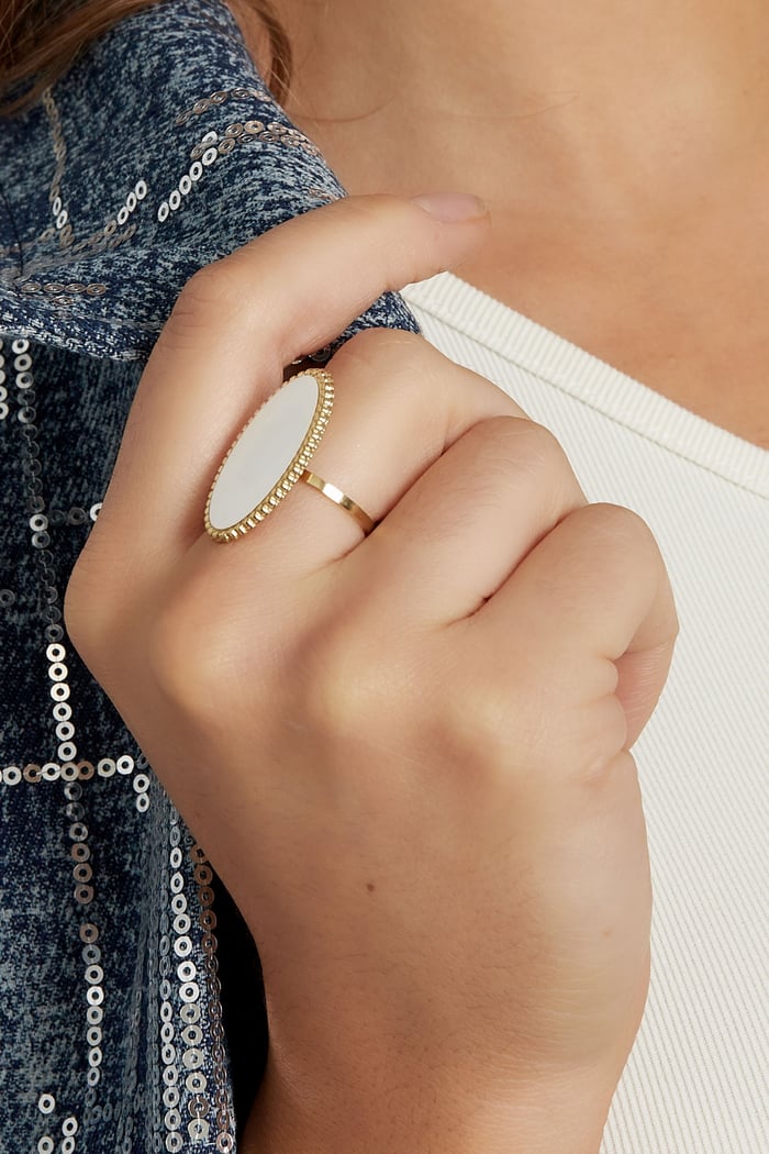 Ring vintage edge - Gold color/white h5Picture3