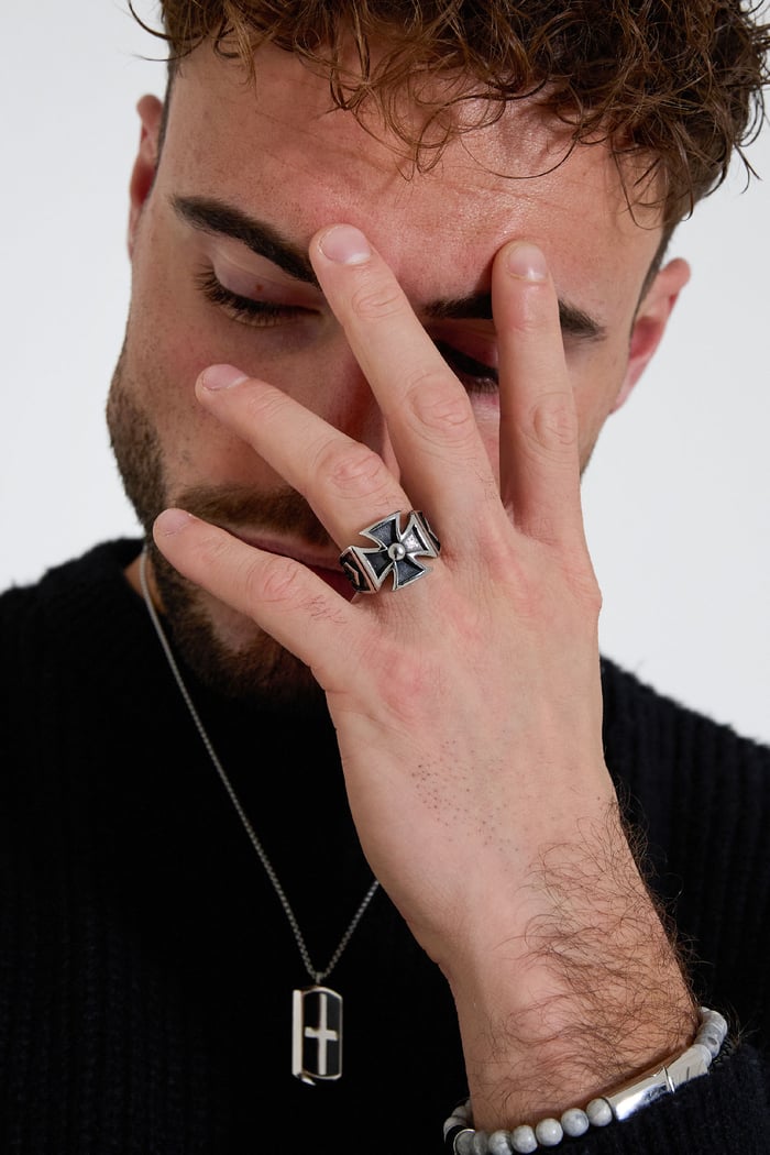 Men's ring cross - Silver Color color h5Picture5