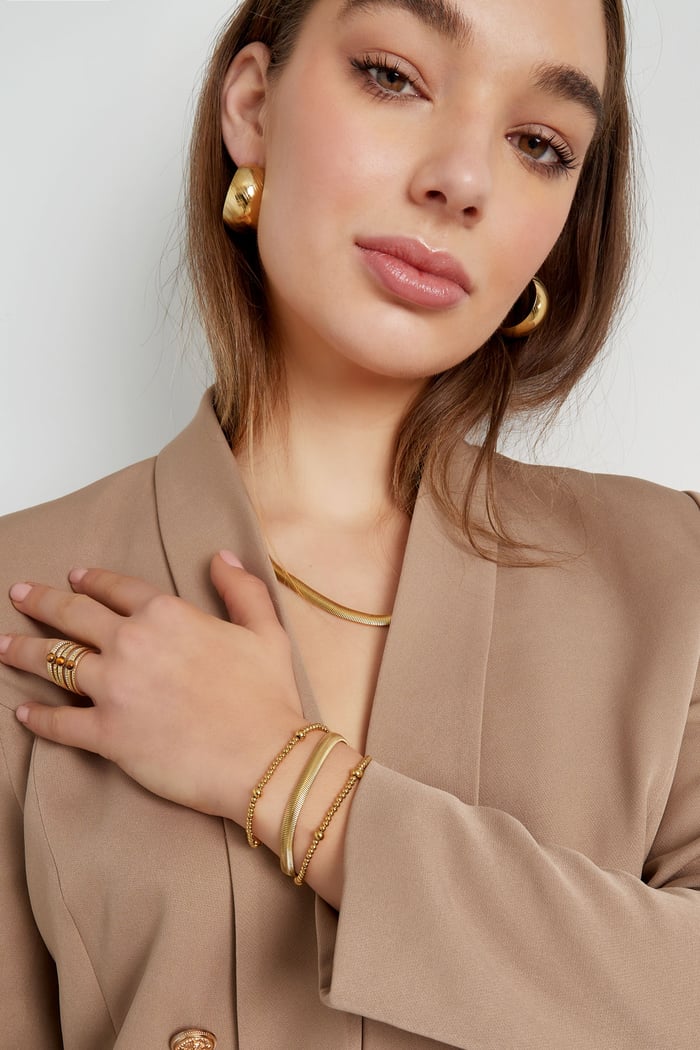 Bracelet Beady Gold Color Stainless Steel Picture2