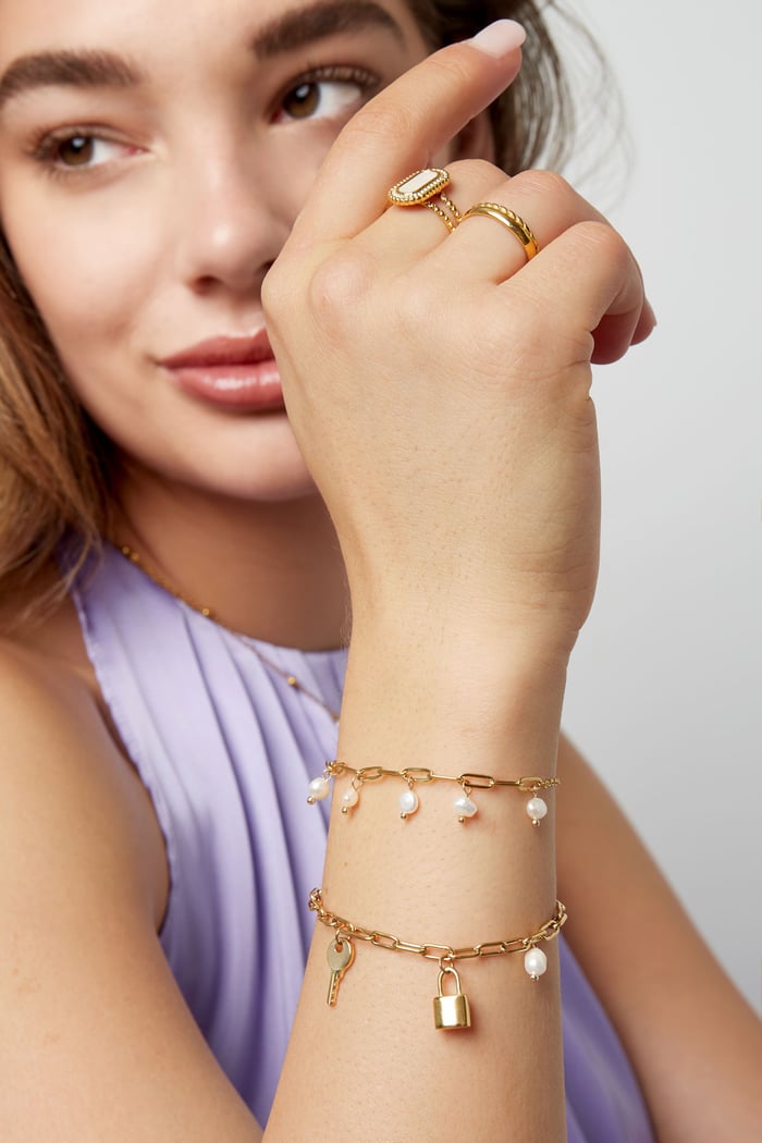 Gliederarmband mit Perlen  Bild4