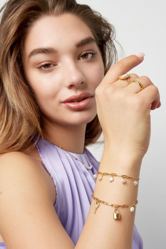 bracciale a maglie charms e perla h5Immagine3