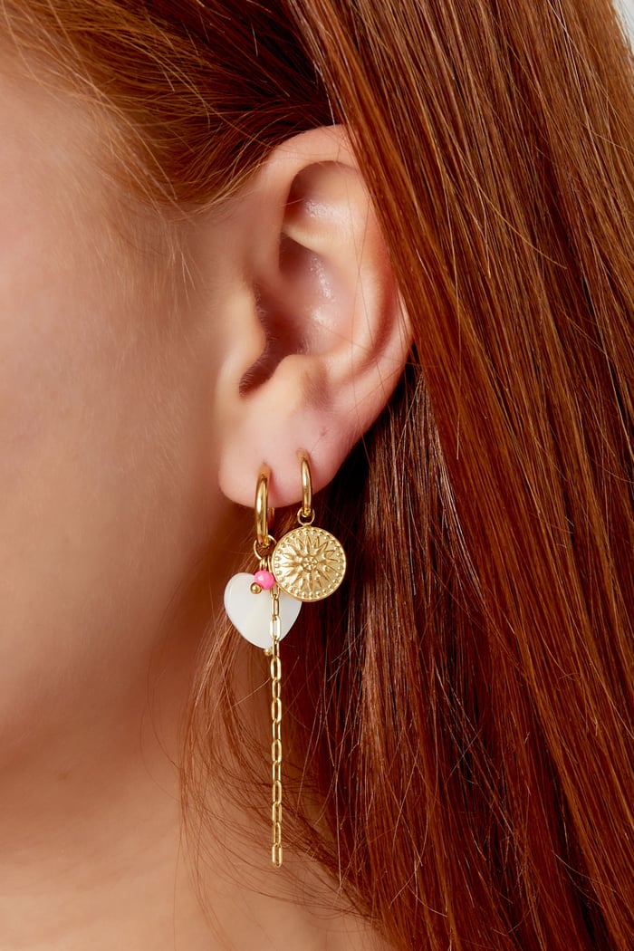 Earrings round coin - Silver Color color Picture3