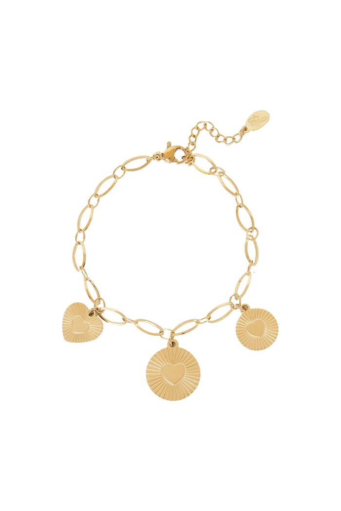 bracelet 3 heart coins