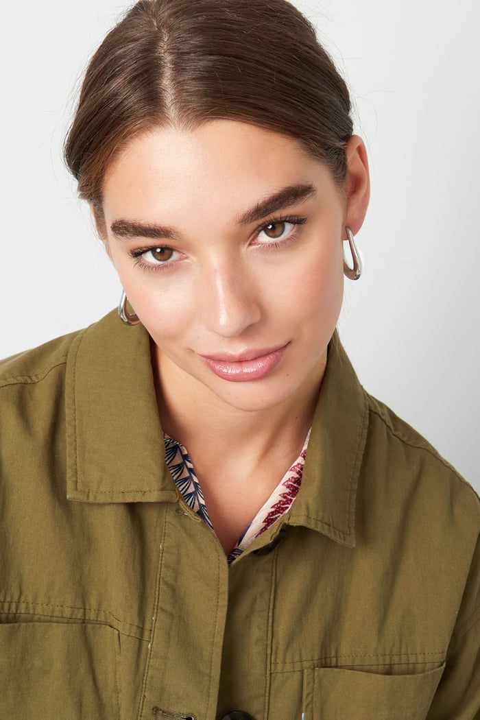 Earrings aesthetic drop - Silver Color color h5Picture4