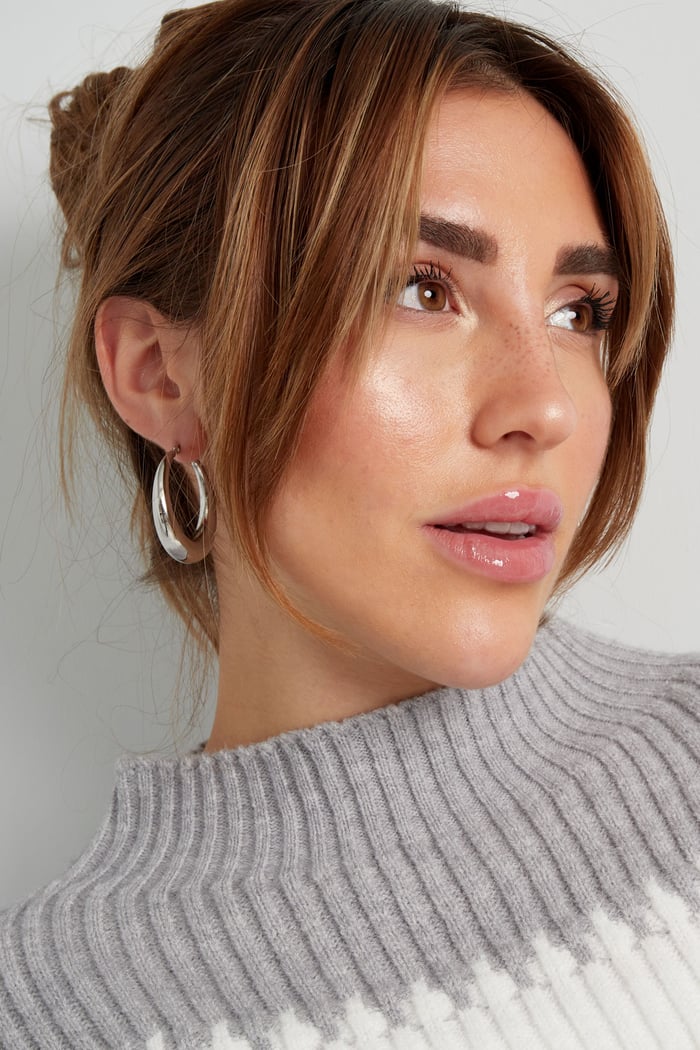 Basic half moon earrings - Silver Color color h5Picture2