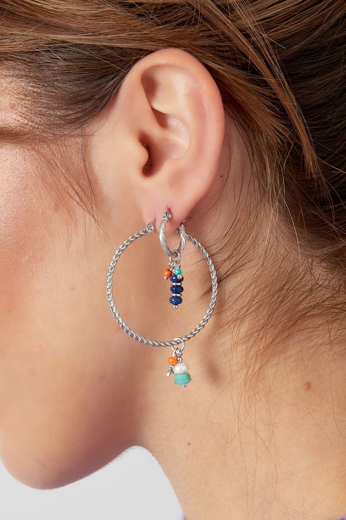 twisted earrings with natural stone charm Picture3