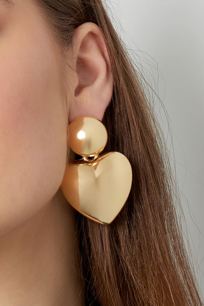 earrings heart with dot metal h5Picture3
