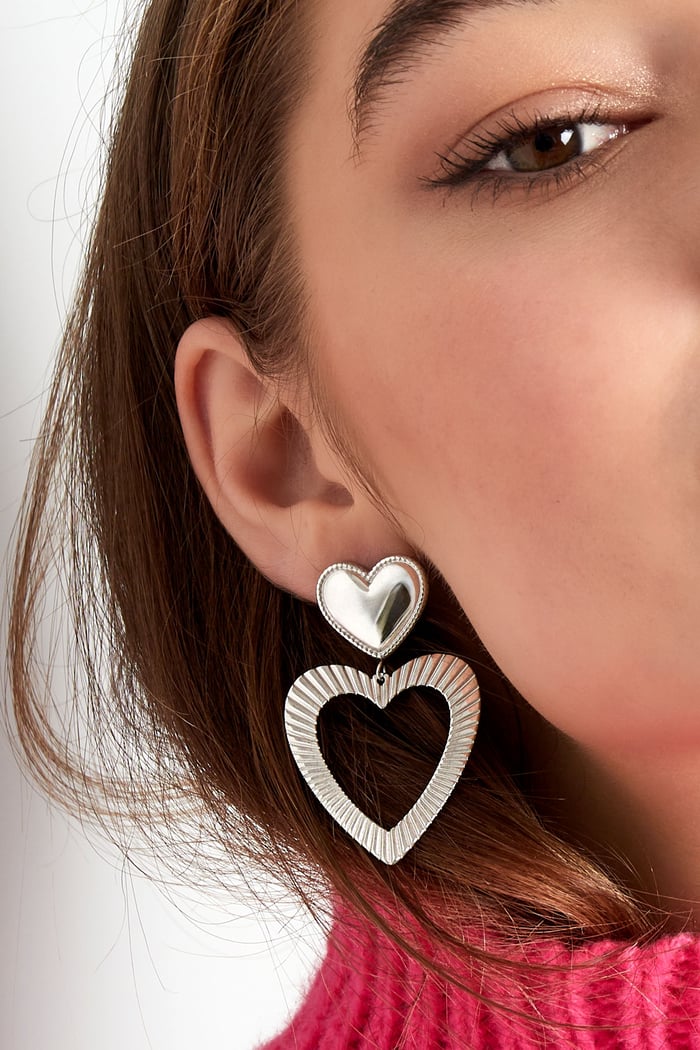 double heart earrings Picture3