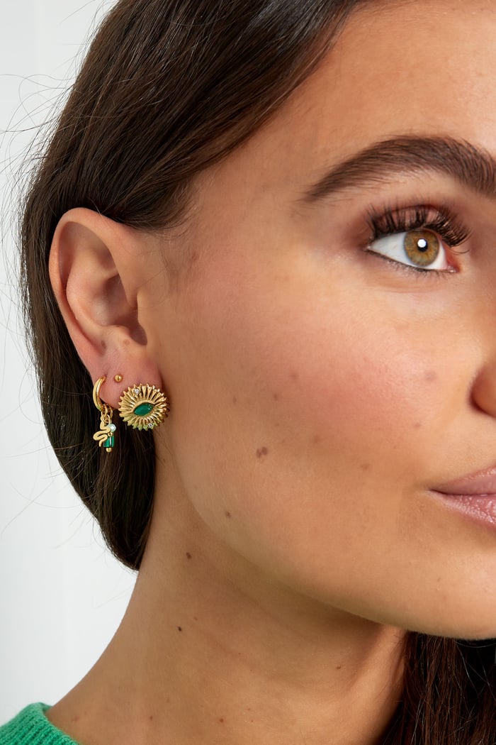 earrings natural stone with snake detail Picture2