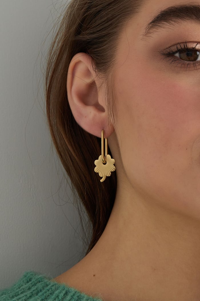 earrings elongated with flower Picture3
