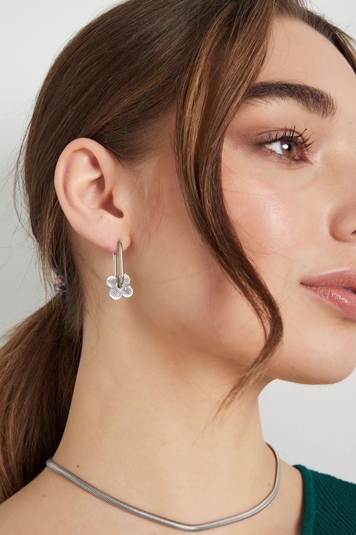 earrings elongated with flower h5Picture4