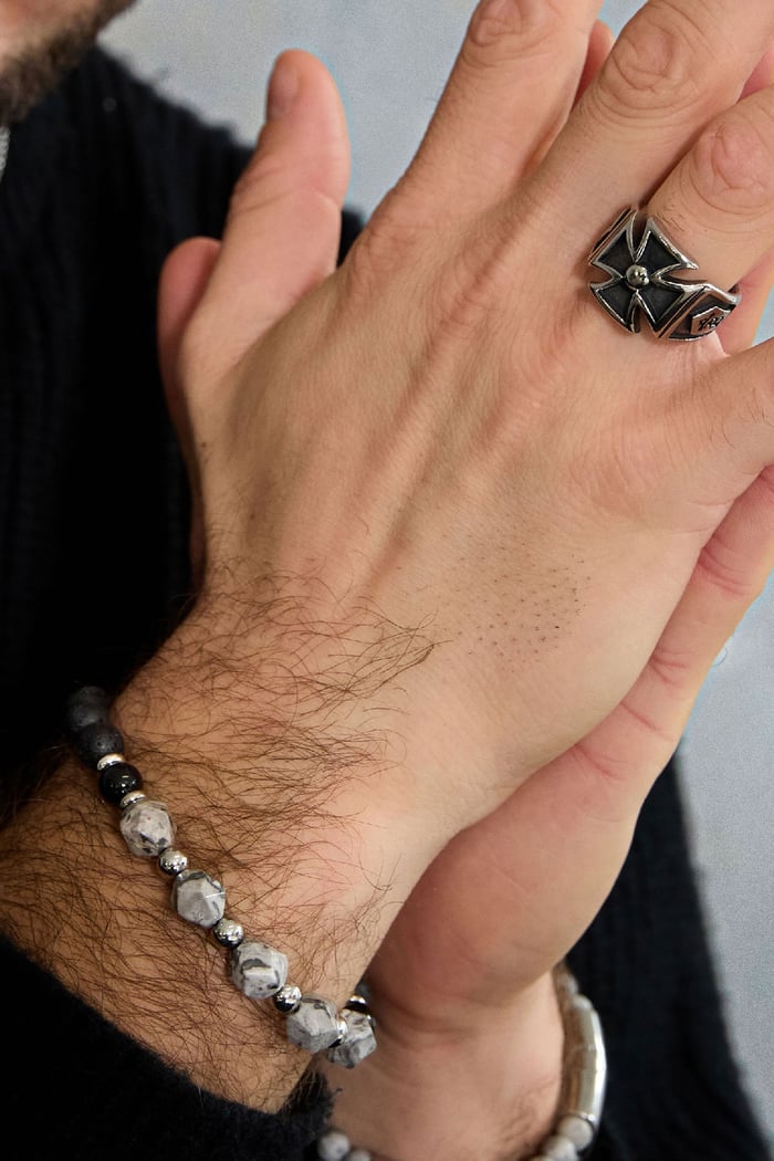 Men's bracelet beads black/color - gray h5Picture4