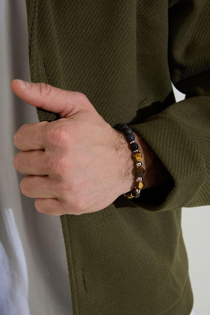 Men's bracelet beads black/color - gray h5Picture5