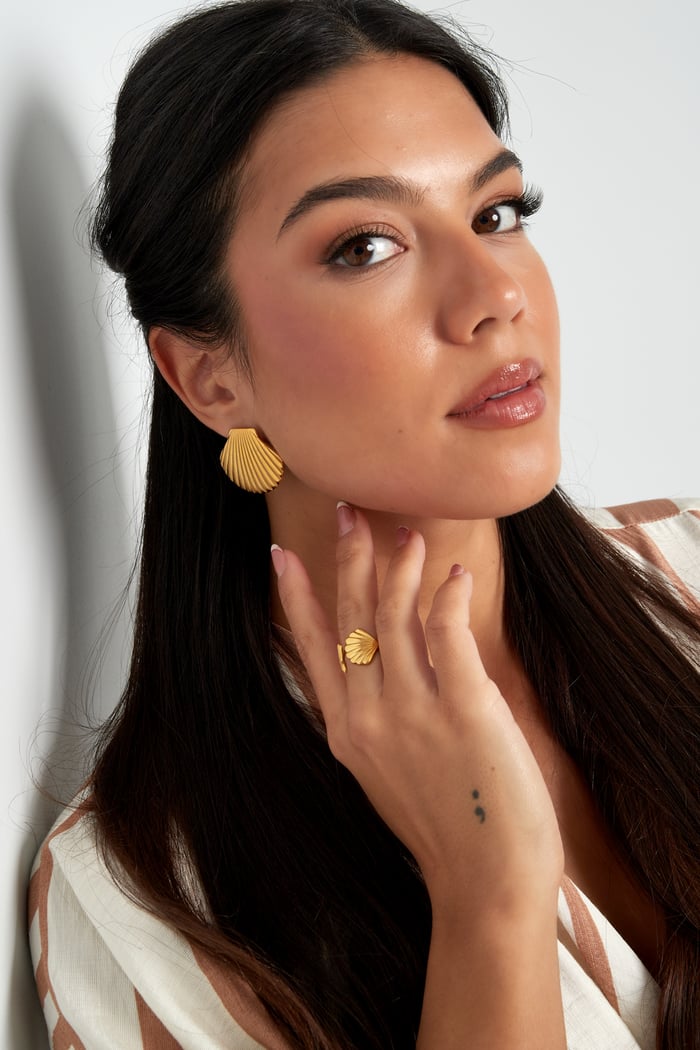 pendientes llamativos de concha h5Imagen4