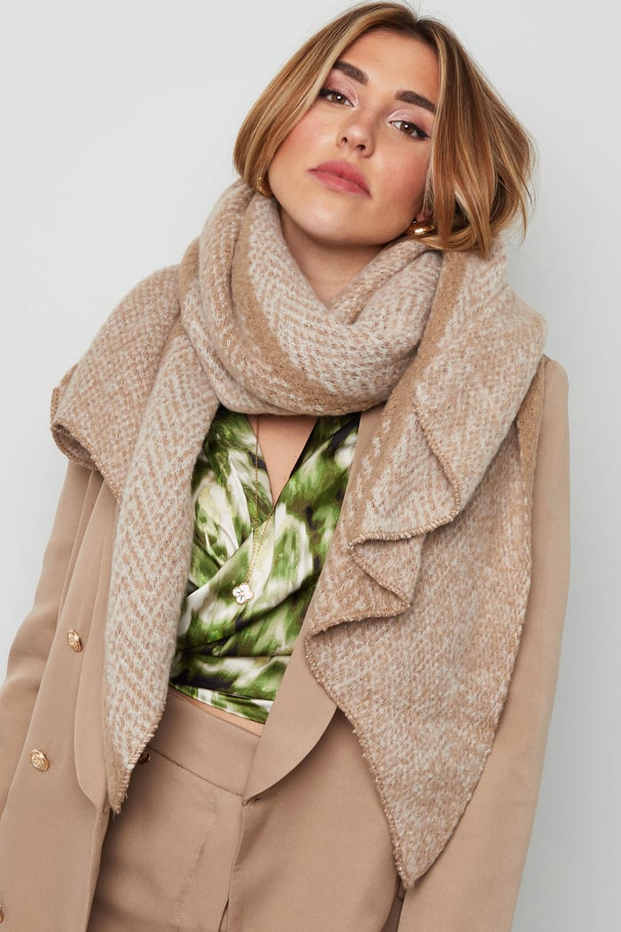Sjaal zigzag print multi Afbeelding4