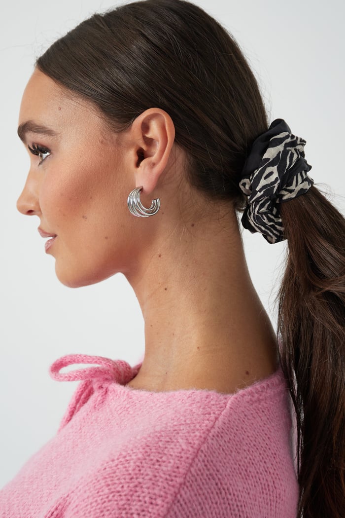 Scrunchie duo zebra darkness - Black and white Picture2