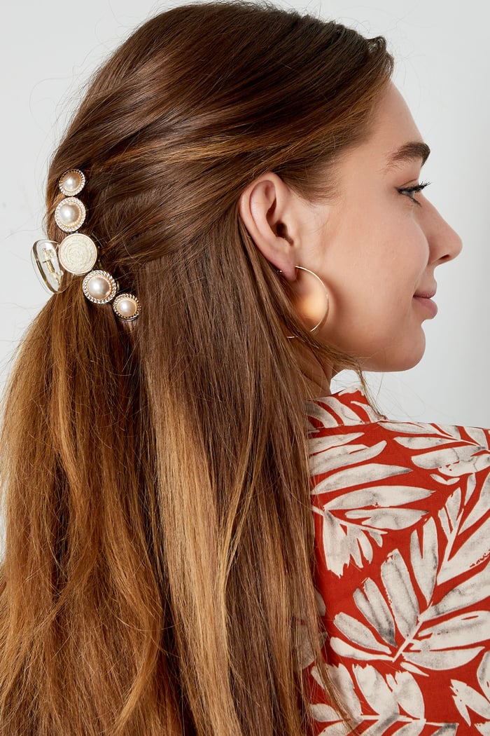 Hair clip pearls with rose h5Picture2