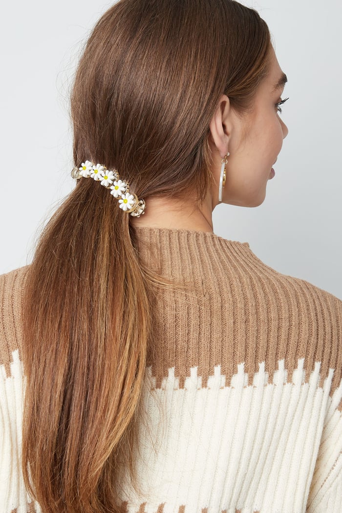 Hair clip white flowers h5Picture2