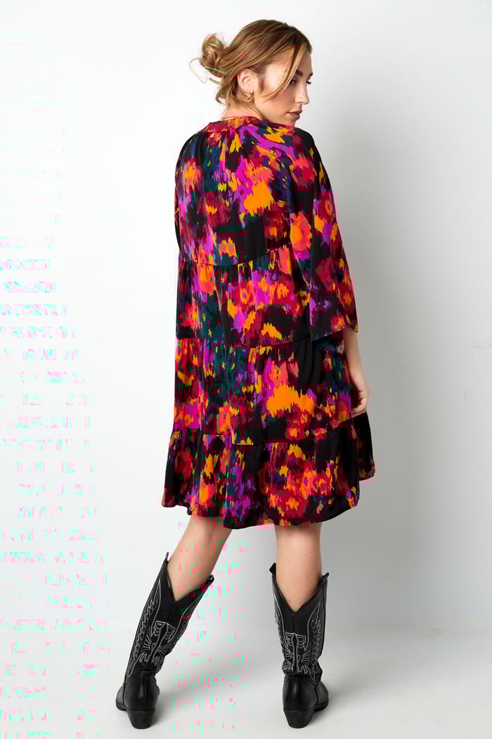 Kleid mit dreiviertel Ärmeln, lila bedruckt h5Bild8
