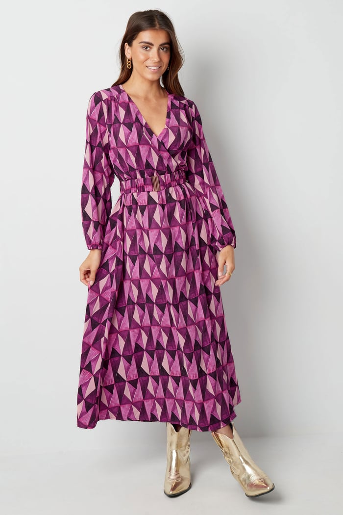 Robe longue imprimé rétro vert Image3