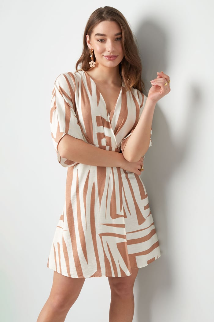 Mini jurk met print - zwart/wit h5Afbeelding5