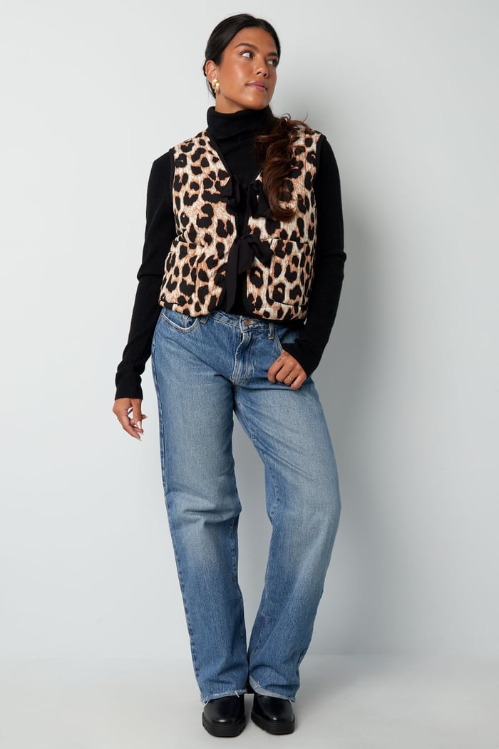 Gilet con fiocchi e stampa pantera Immagine7