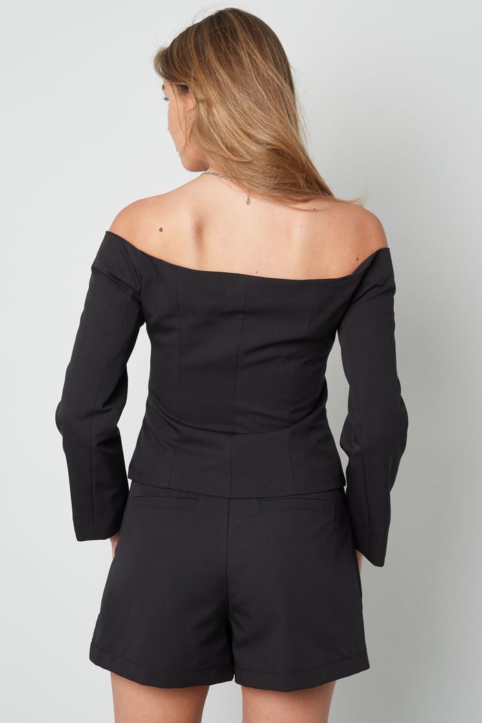 Omuzları açık blazer üst Resim3