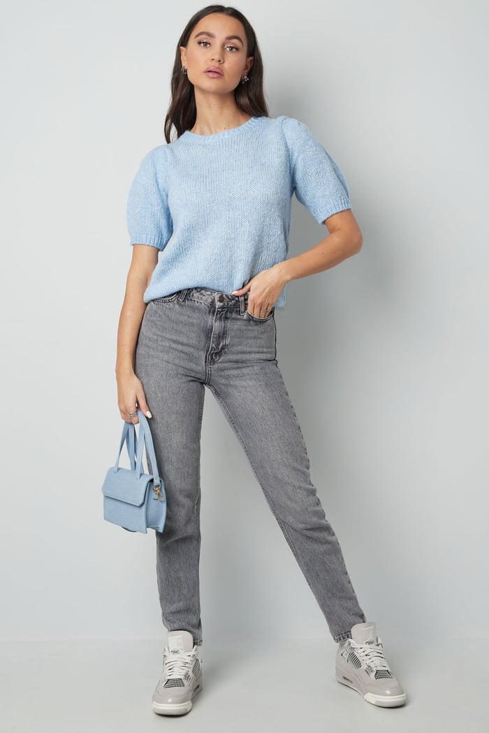 Basic-Shirt mit Puffärmeln – Schwarz Bild12