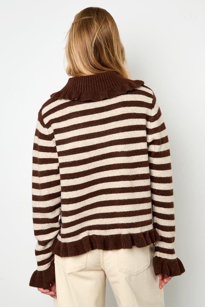 Polyester fiber (polyester) Knit cardigan Stripes Casual Fall/Winter  Clothes Picture8