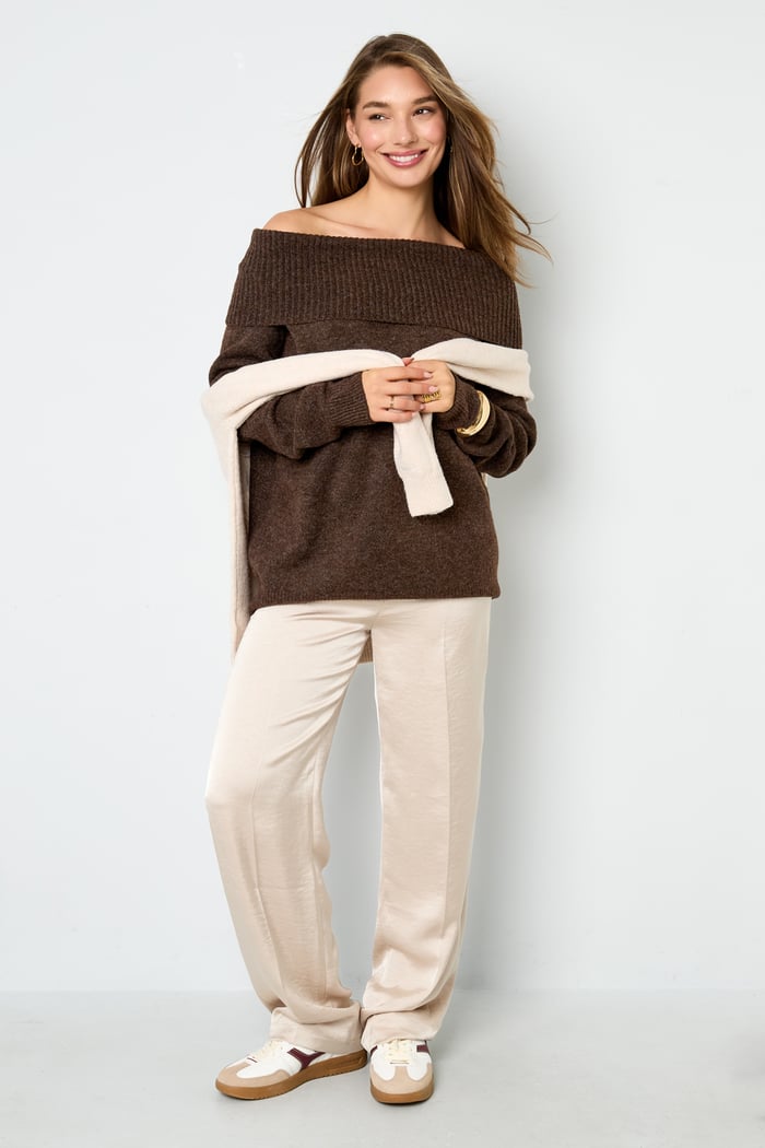 Off the shoulder basic sweater Picture8