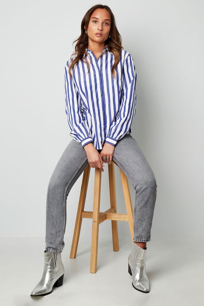 Gestreepte casual blouse h5Afbeelding5
