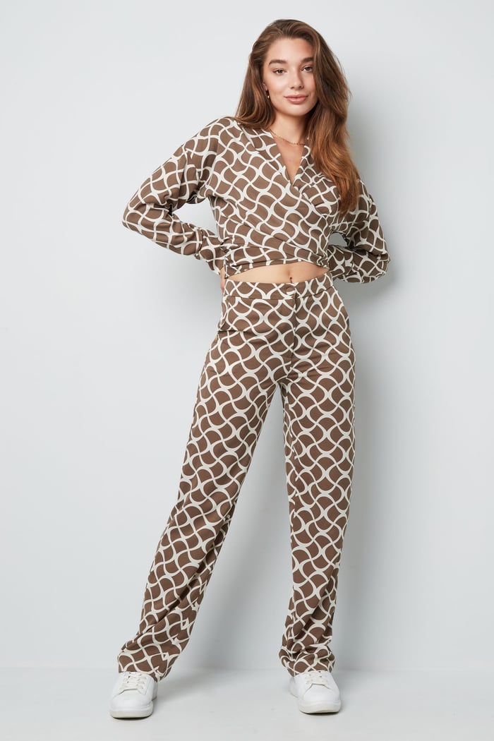 Wrap blouse aesthetic print Picture3