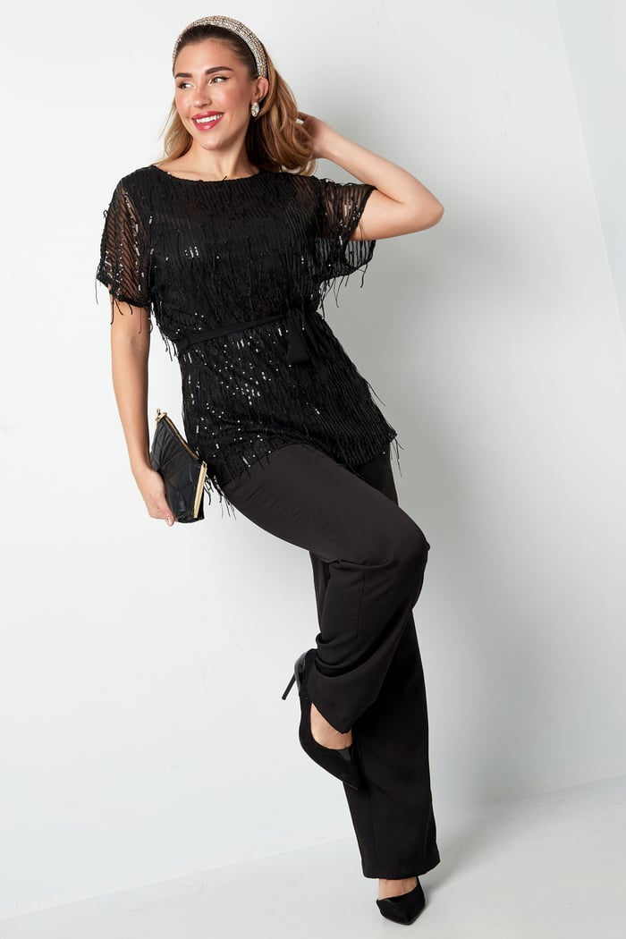 Frange top glamour - nere Immagine6
