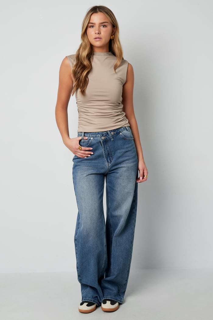 Gathered sleeveless top basic h5Picture9