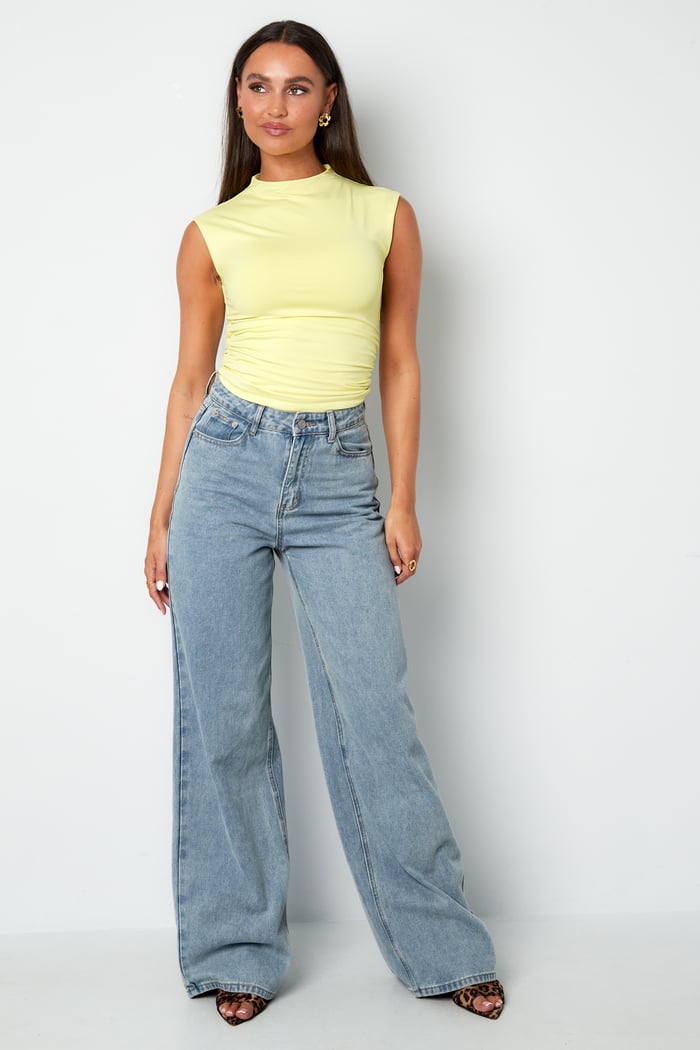 Gathered sleeveless top basic h5Picture8