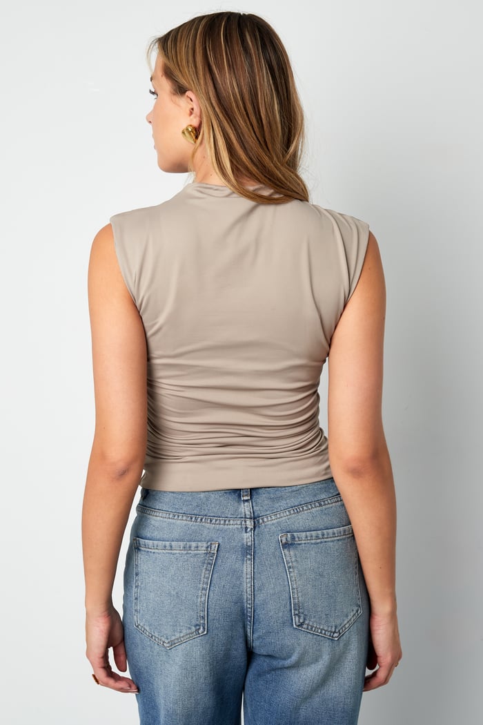 Gathered sleeveless top basic h5Picture11