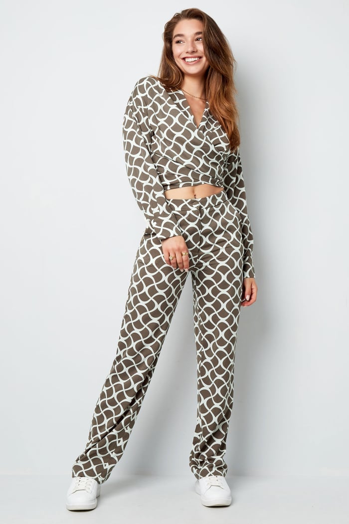 Pants graphic print camel Picture5