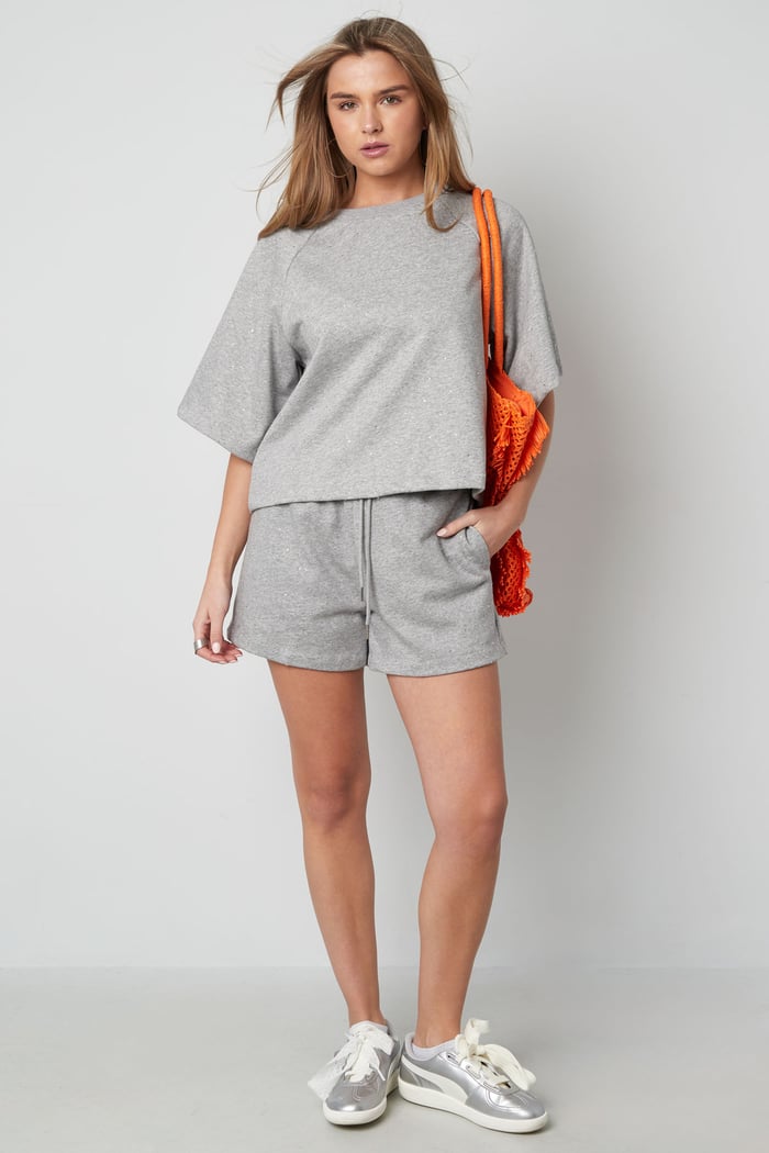 Shorts aus Joggingstoff mit Nieten h5Bild6