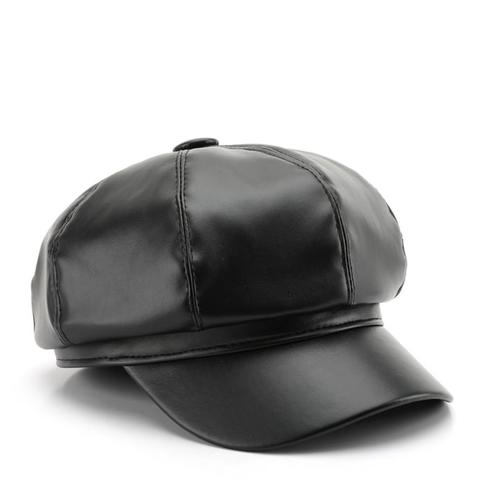1 Piece Elegant Solid Color PU Beret 