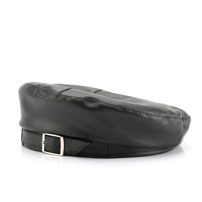 1 Piece Retro Elegant Solid Color PU Beret 