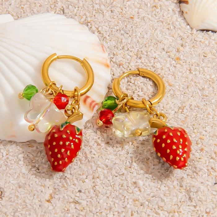 1 Pair Oceanic Stainless Steel Gold Color Drop Earrings h5Picture5