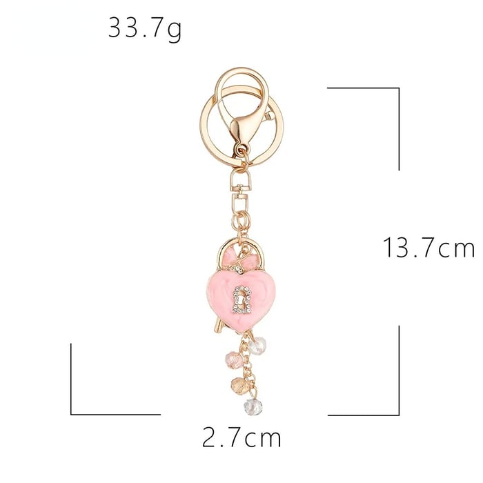 1 Piece Heart Clock Alloy Keychain h5Picture2